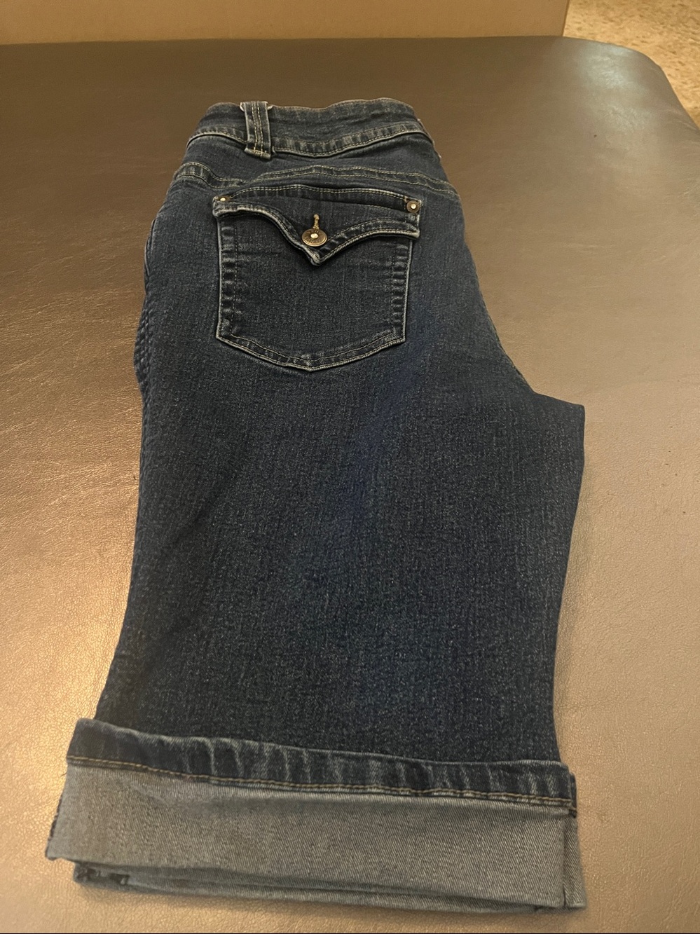 VENUS Dark Blue Denim Bermuda Shorts - Picture 3 of 3